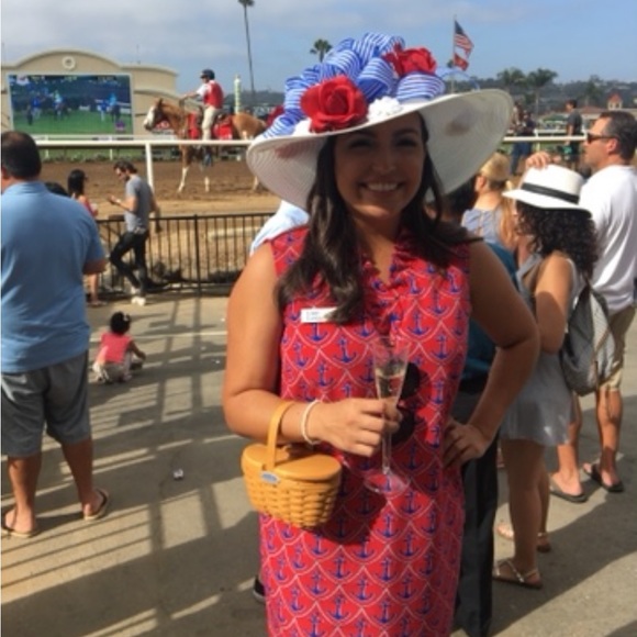 NAUTICAL Derby Hat with Red Roses - Picture 11 of 11